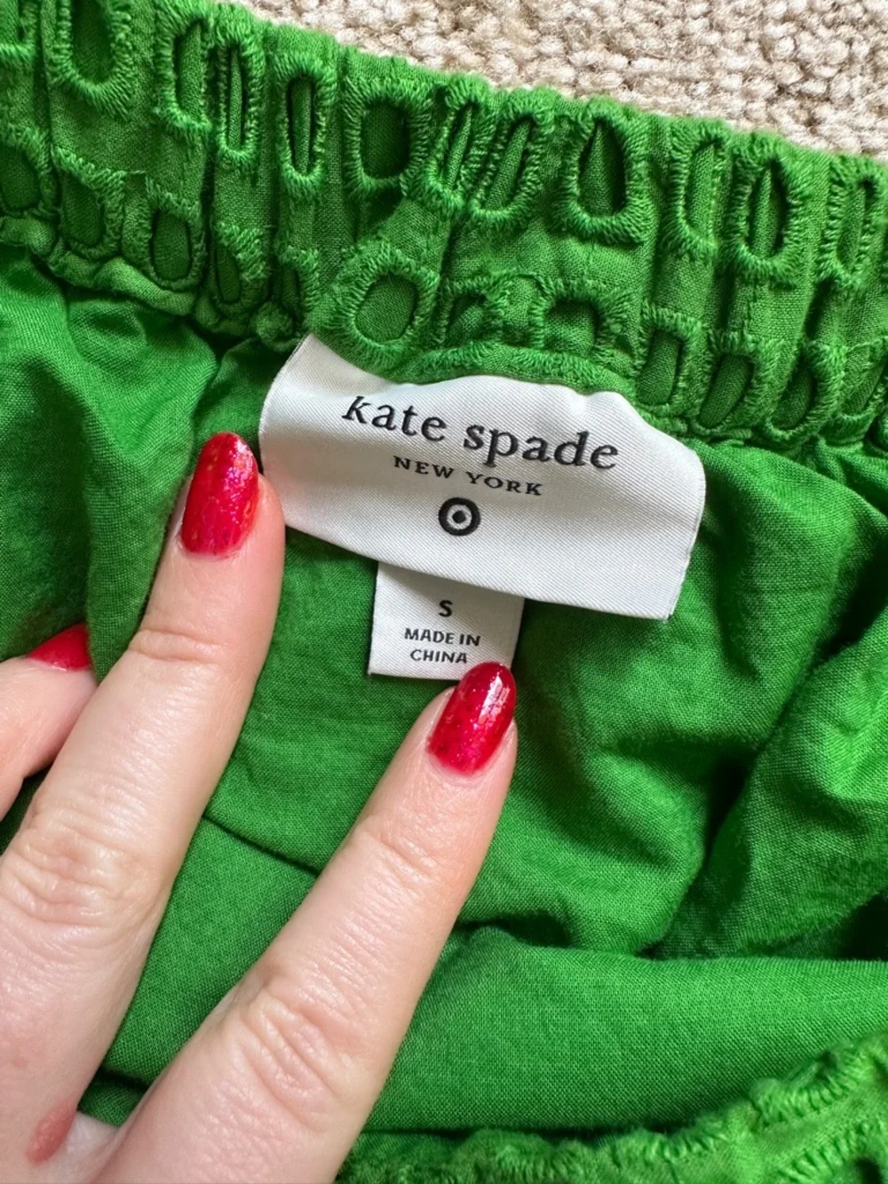 Kate Spade Green Eyelet Midi Skirt - Picture 3 of 6